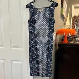 Tory Burch Blue Patterned Dress
